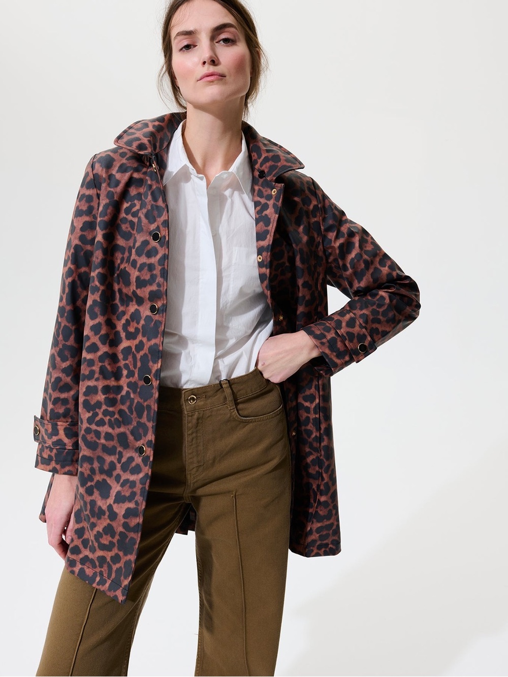 Jane Post Iconic Princess Leopard Raincoat Slicker NWT XS (Size 2)